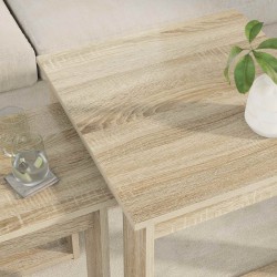 Ensemble de tables basses 2 pcs Chêne Sonoma Bois d'ingénierie 580863580863
