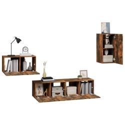 Ensemble de meubles TV 4 pcs Chêne fumé Bois d'ingénierie 580864580864