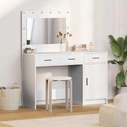 Table de Toilette avec tiroir 2 pcs Blanc Bois d'ingénierie 580866580866