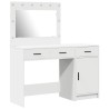 Table de Toilette avec tiroir 2 pcs Blanc Bois d'ingénierie 580866580866