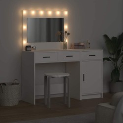 Table de Toilette avec tiroir 2 pcs Blanc Bois d'ingénierie 580866580866