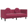 Ensemble de canapés 2 pcs avec coussins rouge bordeaux velours 580867580867