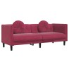 Ensemble de canapés 2 pcs avec coussins rouge bordeaux velours 580867580867