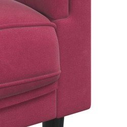 Ensemble de canapés 2 pcs avec coussins rouge bordeaux velours 580867580867