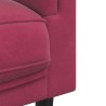 Ensemble de canapés 2 pcs avec coussins rouge bordeaux velours 580867580867