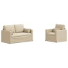 Ensemble de Canapés 2 pcs Crème 139 x 78 x 80 cm tissu 580868580868
