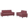 Ensemble de canapés 2 pcs rouge bordeaux tissu 580869580869