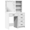 Table de Toilette avec tiroir 2 pcs Blanc 50 x 41 x 135 cm 580870580870