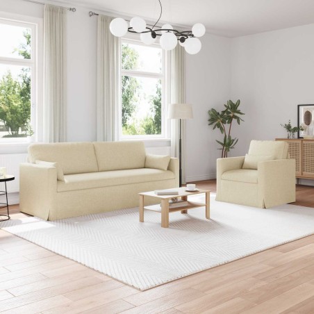 Ensemble de Canapés 2 pcs Crème 198 x 78 x 80 cm tissu 580874580874