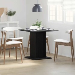 Table de salle à manger en chêne noir 80x80x75 cm bois d'ingénierie 580876580876
