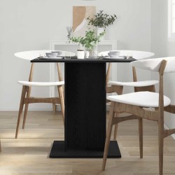 Table de salle à manger en chêne noir 80x80x75 cm bois d'ingénierie 580876580876