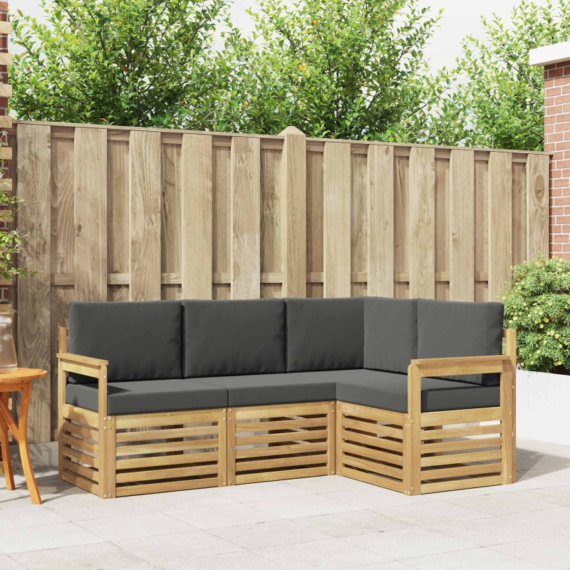 Ensemble de canapés d'extérieur 4 pcs Blanc et anthracite 580878580878