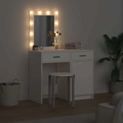 Table de Toilette avec tiroir 2 pcs Blanc 50 x 41 x 135 cm 580879580879