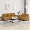 Ensemble de canapés 2 pcs avec coussins Marron Velours 580880580880