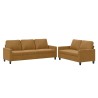 Ensemble de canapés 2 pcs avec coussins Marron Velours 580880580880