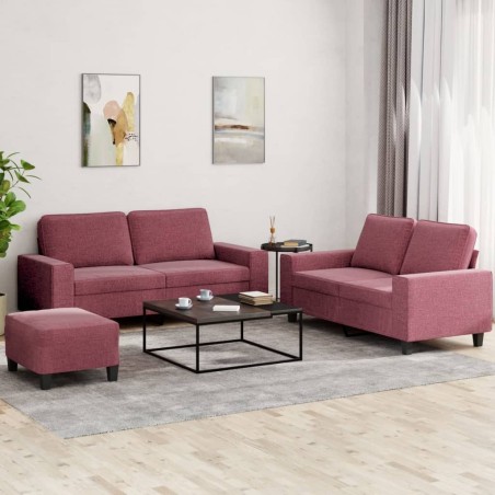 Ensemble de canapés 3 pcs rouge bordeaux tissu 580882580882
