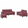 Ensemble de canapés 3 pcs rouge bordeaux tissu 580882580882