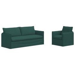Ensemble de Canapés 2 pcs Vert foncé 196 x 82 x 85 cm Tissu 580883580883