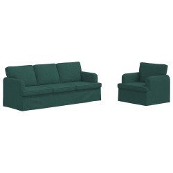 Ensemble de Canapés 2 pcs Vert foncé 201 x 80 x 85 cm tissu 580885580885