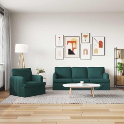 Ensemble de Canapés 2 pcs Vert foncé 201 x 80 x 85 cm tissu 580885580885
