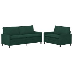 Ensemble de Canapés 2 pcs Vert foncé Velours 580886580886