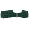 Ensemble de Canapés 2 pcs Vert foncé Velours 580886580886