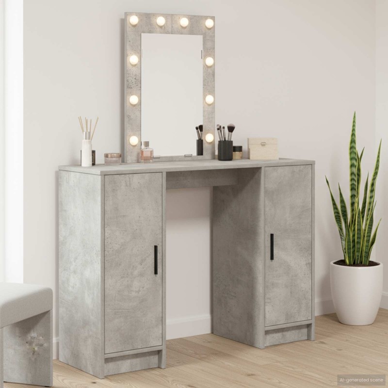 Table de Toilette avec stockage Gris clair 102 x 33 x 135 cm 580888580888