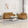 Ensemble de canapés 2 pcs avec coussins Marron Velours 580889580889