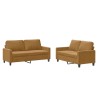 Ensemble de canapés 2 pcs avec coussins Marron Velours 580889580889