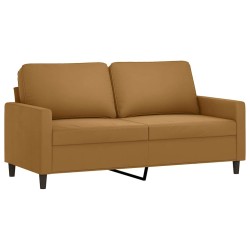 Ensemble de canapés 2 pcs avec coussins Marron Velours 580889580889