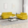 Ensemble de canapés 2 pcs avec coussins Jaune Velours 580894580894