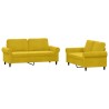 Ensemble de canapés 2 pcs avec coussins Jaune Velours 580894580894
