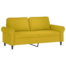 Ensemble de canapés 2 pcs avec coussins Jaune Velours 580894580894