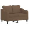 Ensemble de canapés 2 pcs avec coussins Marron Tissu 580895580895