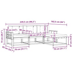 Ensemble de canapés d'extérieur 4 pcs Blanc et anthracite 580897580897