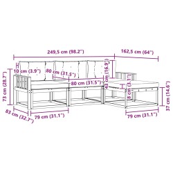 Ensemble de canapés d'extérieur 4 pcs Blanc et anthracite 580898580898