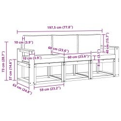 Ensemble de canapés d'extérieur 3 pcs 580901580901