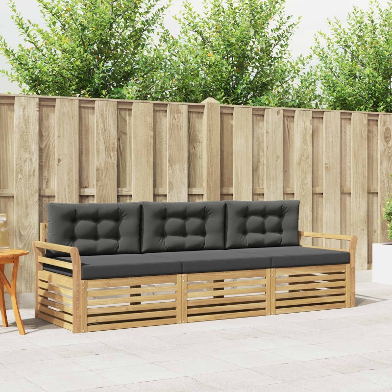 Ensemble de canapés d'extérieur 3 pcs Blanc et anthracite 580902580902