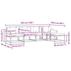 Ensemble de canapés d'extérieur 4 pcs Blanc et anthracite 580903580903
