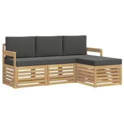 Ensemble de canapés d'extérieur 4 pcs Blanc et anthracite 580904580904