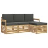 Ensemble de canapés d'extérieur 4 pcs Blanc et anthracite 580904580904