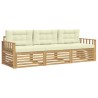 Ensemble de canapés d'extérieur 3 pcs Blanc et crème Polyester 580906580906