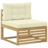 Ensemble de canapés d'extérieur 3 pcs Blanc et crème Polyester 580906580906