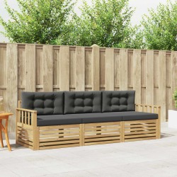 Ensemble de canapés d'extérieur 3 pcs Blanc et anthracite 580908580908
