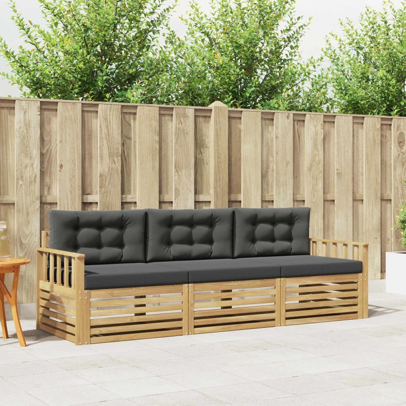 Ensemble de canapés d'extérieur 3 pcs Blanc et anthracite 580908580908