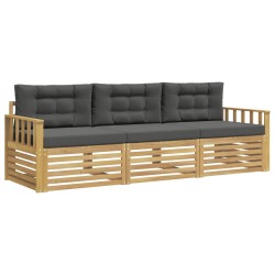 Ensemble de canapés d'extérieur 3 pcs Blanc et anthracite 580908580908