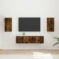 Ensemble meuble TV 4 pcs Chêne fumé Bois d'ingénierie 580911580911