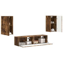 Ensemble meuble TV 4 pcs Chêne fumé Bois d'ingénierie 580911580911