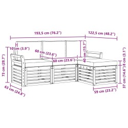 Ensemble de canapés d'extérieur 4 pcs Blanc et anthracite 580915580915