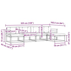 Ensemble de canapés d'extérieur 4 pcs Blanc et anthracite 580917580917